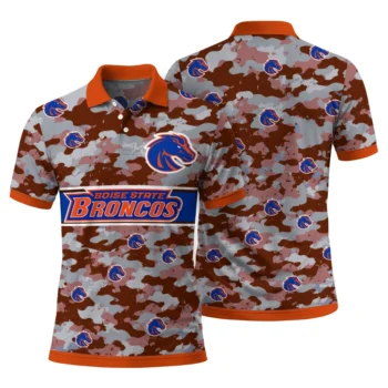 Boise State Broncos Polo Shirt Custom Camo Band Orange Fashion Forward