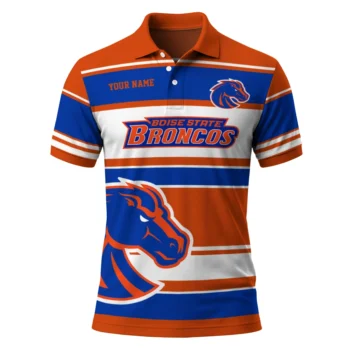 Boise State Broncos Polo Shirt Custom Horizontal Blocks Orange Best Selling