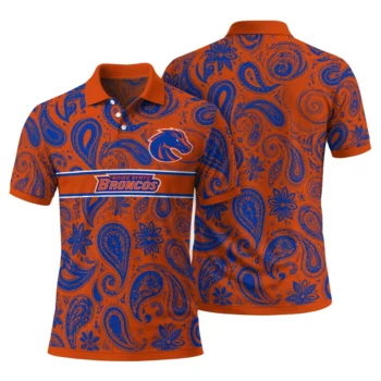 Boise State Broncos Polo Shirt Custom Paisley Band Orange Fashion Forward