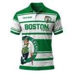 Boston Celtics Polo Shirt - Custom Horizontal Blocks Green