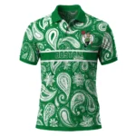 Boston Celtics Polo Shirt - Custom Paisley Band Green