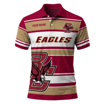 Boston College Eagles Polo Shirt Personalized Horizontal Blocks Maroon Best Selling