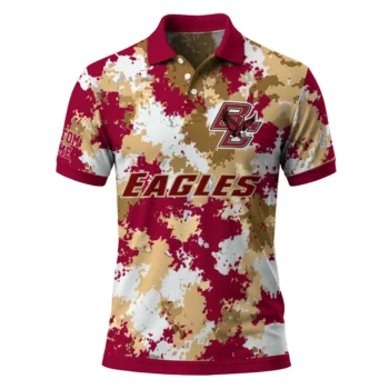 Boston College Eagles Polo Shirt Personalized Pixel Camo Maroon Best Selling