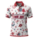 Boston Red Sox Polo Shirt Personalized Floral Pinstripe Red White Best Selling