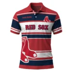 Boston Red Sox Polo Shirt Personalized Horizontal Blocks Red Best Selling