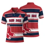 Boston Red Sox Polo Shirt Personalized Horizontal Blocks Red Best Selling