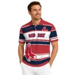 Boston Red Sox Polo Shirt Personalized Horizontal Blocks Red Best Selling