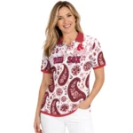 Boston Red Sox Polo Shirt Personalized Paisley Florals Red White Best Selling
