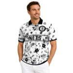 brooklyn-nets-polo-shirt-customized-floral-pinstripe-black-white-best-selling.webp