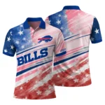 Buffalo Bills Polo Shirt Custom Star Stripes Red Blue Best Selling