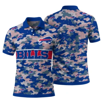 Buffalo Bills Polo Shirt Personalized Camo Band Blue Fashion Forward