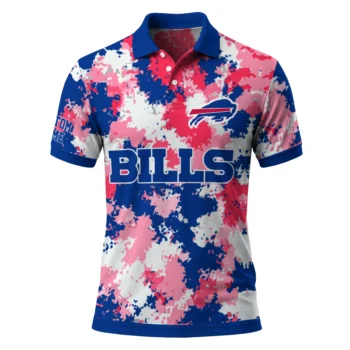 Buffalo Bills Polo Shirt Personalized Pixel Camo Blue Best Selling