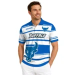 Buffalo Bulls Polo Shirt Personalized Horizontal Blocks Royal Blue Best Selling