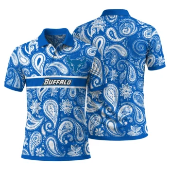 Buffalo Bulls Polo Shirt Personalized Paisley Band Royal Blue Fashion Forward