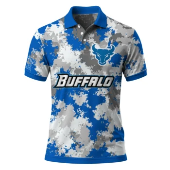 Buffalo Bulls Polo Shirt Personalized Pixel Camo Royal Blue Best Selling