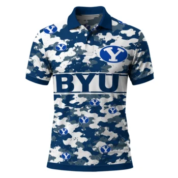 Byu Cougars Polo Shirt Customized Camo Band Blue Best Selling