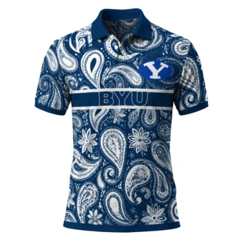 Byu Cougars Polo Shirt Customized Paisley Band Blue Best Selling