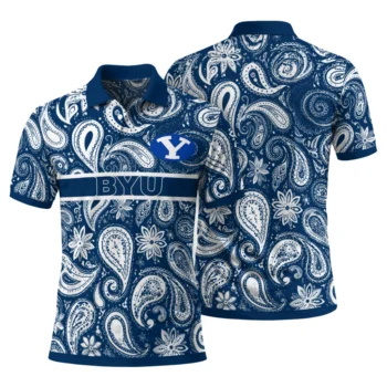 Byu Cougars Polo Shirt Customized Paisley Band Blue Fashion Forward