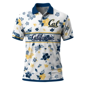 California Golden Bears Polo Shirt Personalized Floral Pinstripe Blue White Best Selling