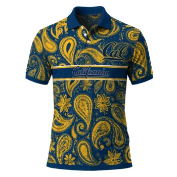 California Golden Bears Polo Shirt Personalized Paisley Band Blue Best Selling