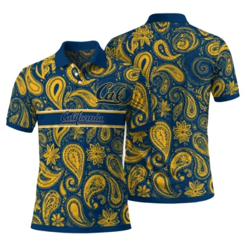 California Golden Bears Polo Shirt Personalized Paisley Band Blue Fashion Forward
