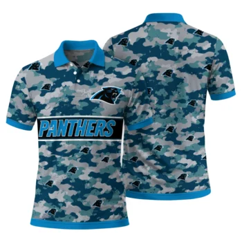 Carolina Panthers Polo Shirt Custom Camo Band Blue Fashion Forward