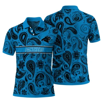Carolina Panthers Polo Shirt Custom Paisley Band Blue Fashion Forward