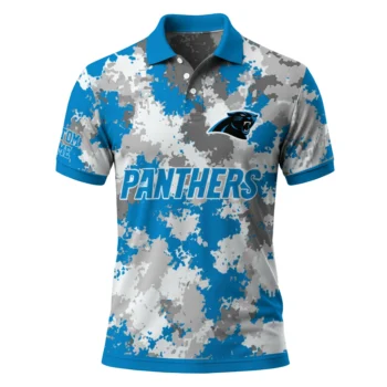 Carolina Panthers Polo Shirt Custom Pixel Camo Blue Best Selling