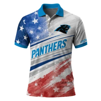 Carolina Panthers Polo Shirt Customized Star Stripes Red Blue Best Selling
