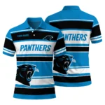Carolina Panthers Polo Shirt Personalized Horizontal Blocks Blue Best Selling
