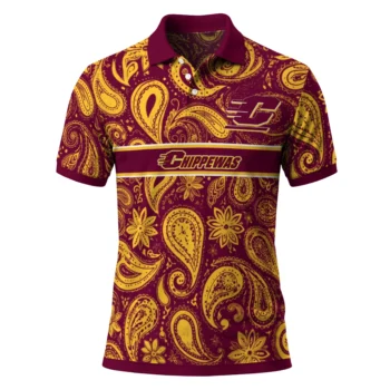 Central Michigan Chippewas Polo Shirt Custom Paisley Band Maroon Best Selling