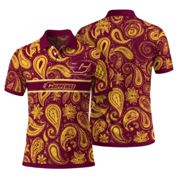 Central Michigan Chippewas Polo Shirt Custom Paisley Band Maroon Fashion Forward