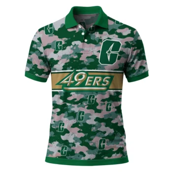 Charlotte 49ers Polo Shirt Custom Camo Band Green Best Selling