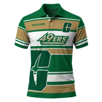 Charlotte 49ers Polo Shirt Custom Horizontal Blocks Green Best Selling