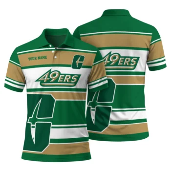 Charlotte 49ers Polo Shirt Custom Horizontal Blocks Green Fashion Forward