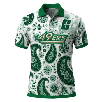 Charlotte 49ers Polo Shirt Custom Paisley Florals Green White Best Selling