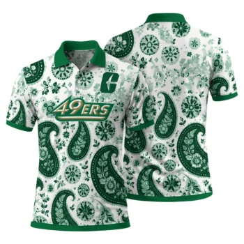 Charlotte 49ers Polo Shirt Custom Paisley Florals Green White Fashion Forward