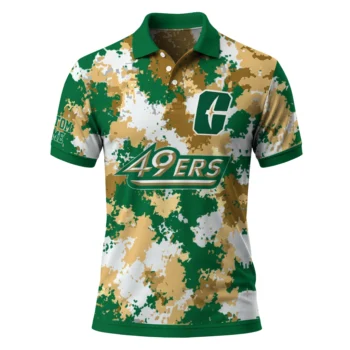 Charlotte 49ers Polo Shirt Custom Pixel Camo Green Best Selling