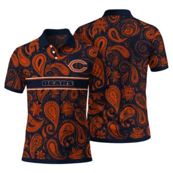 Chicago Bears Polo Shirt Customized Paisley Band Blue Fashion Forward