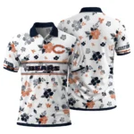 Chicago Bears Polo Shirt Personalized Floral Pinstripe Blue White Best Selling