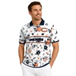 Chicago Bears Polo Shirt Personalized Floral Pinstripe Blue White Best Selling