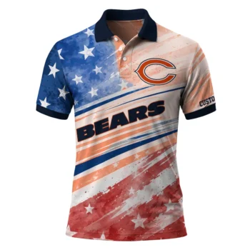 Chicago Bears Polo Shirt Personalized Star Stripes Red Blue Best Selling