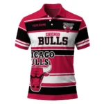 Chicago Bulls Polo Shirt - Custom Horizontal Blocks Red