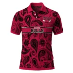 Chicago Bulls Polo Shirt - Custom Paisley Band Red