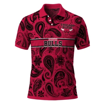Chicago Bulls Polo Shirt - Custom Paisley Band Red