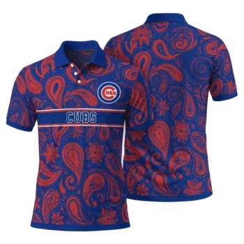 Chicago Cubs Polo Shirt Custom Paisley Band Blue Fashion Forward