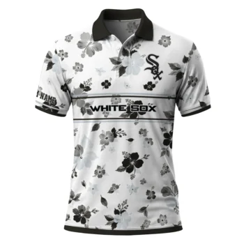 Chicago White Sox Polo Shirt Customized Floral Pinstripe Black White Best Selling
