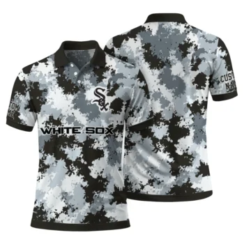 Chicago White Sox Polo Shirt Customized Pixel Camo Black Fashion Forward
