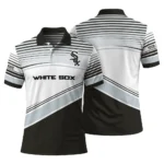 Chicago White Sox Polo Shirt Customized Slanted Stripes Black White Best Selling