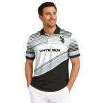 Chicago White Sox Polo Shirt Customized Slanted Stripes Black White Best Selling